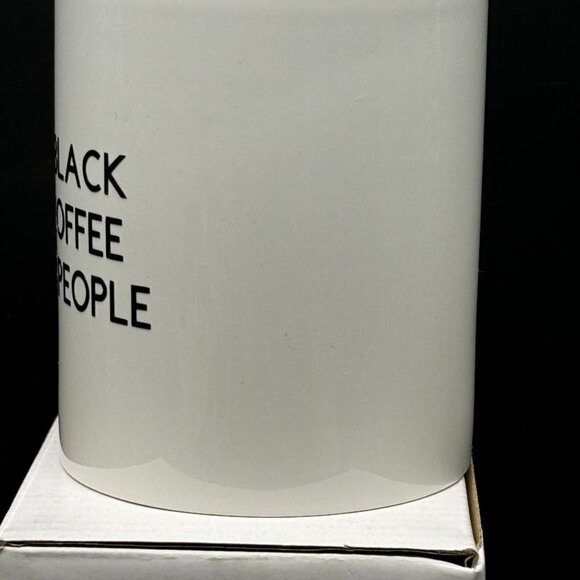 NIB "Wears Black Loves Coffee Avoids People" Ceramic Coffee Mug Boxed - Picture 5 of 8